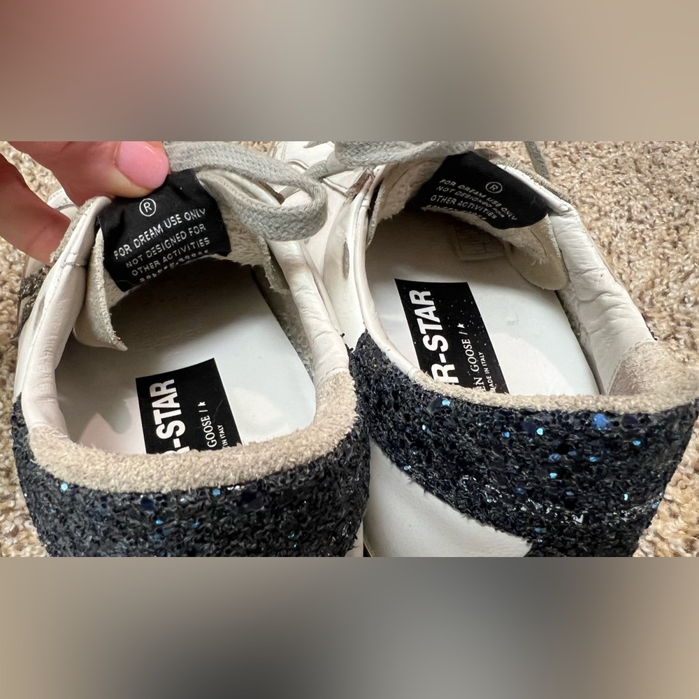 Golden Goose Women’s sneakers silver navy sparkly size 40. - Picture 3 of 11